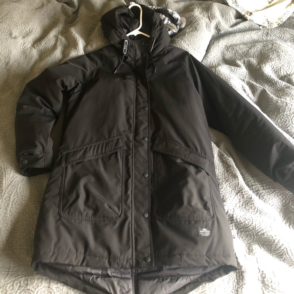 Black insulated parka size M